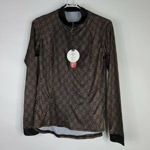 Espoir Equestrian Womens Mosiac Dark Everyday Quarter Zip Riding Shirt L New